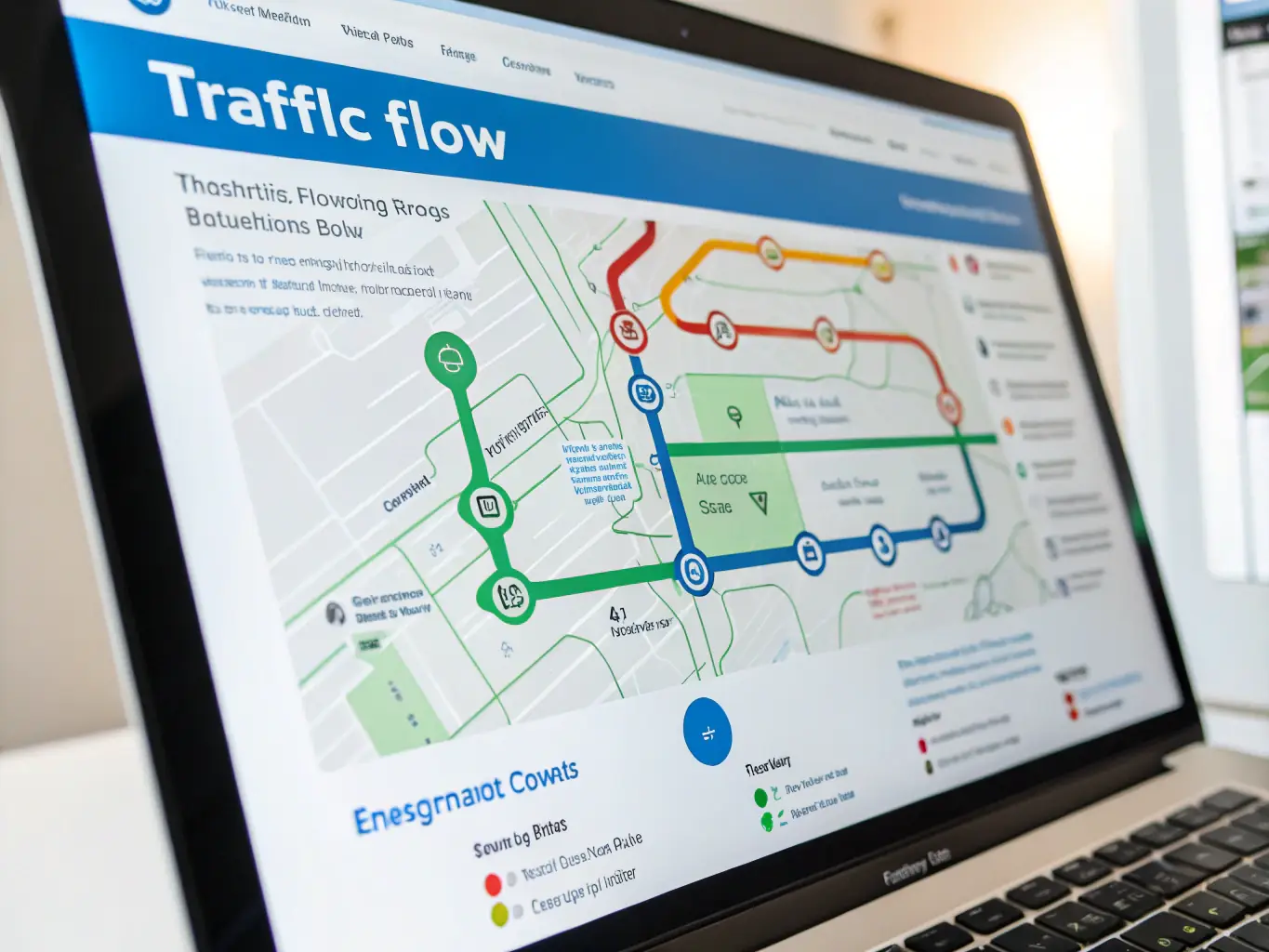 An image showing a visual representation of website traffic flow and user behavior, highlighting areas of high engagement and potential drop-off points.
