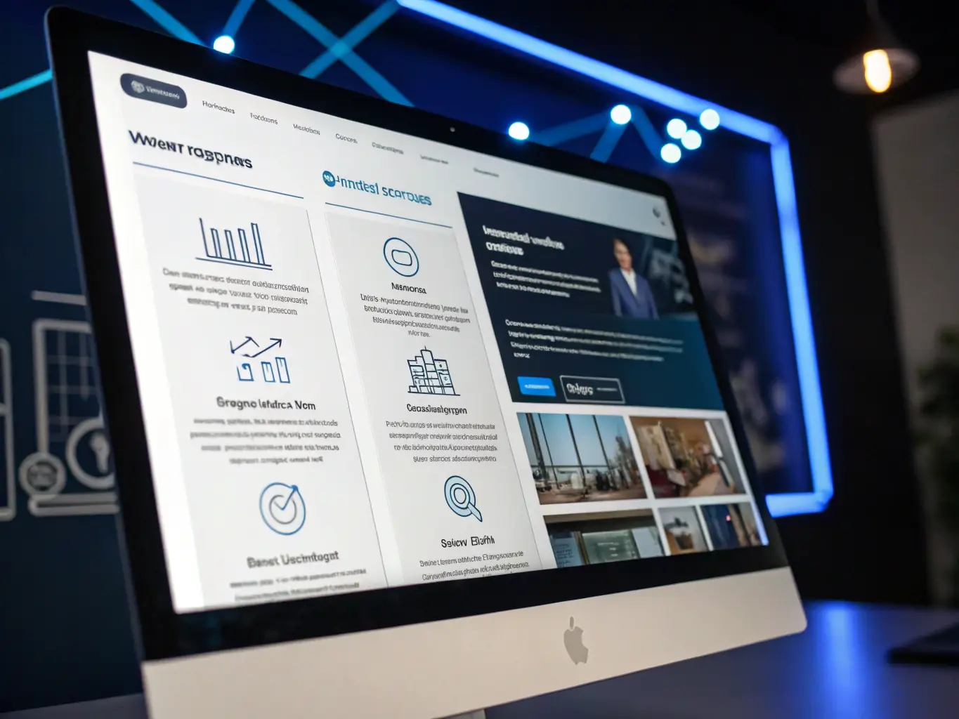 An image depicting a user-friendly interface with tools for optimizing website content and structure, including keyword suggestions, readability scores, and content analysis reports.