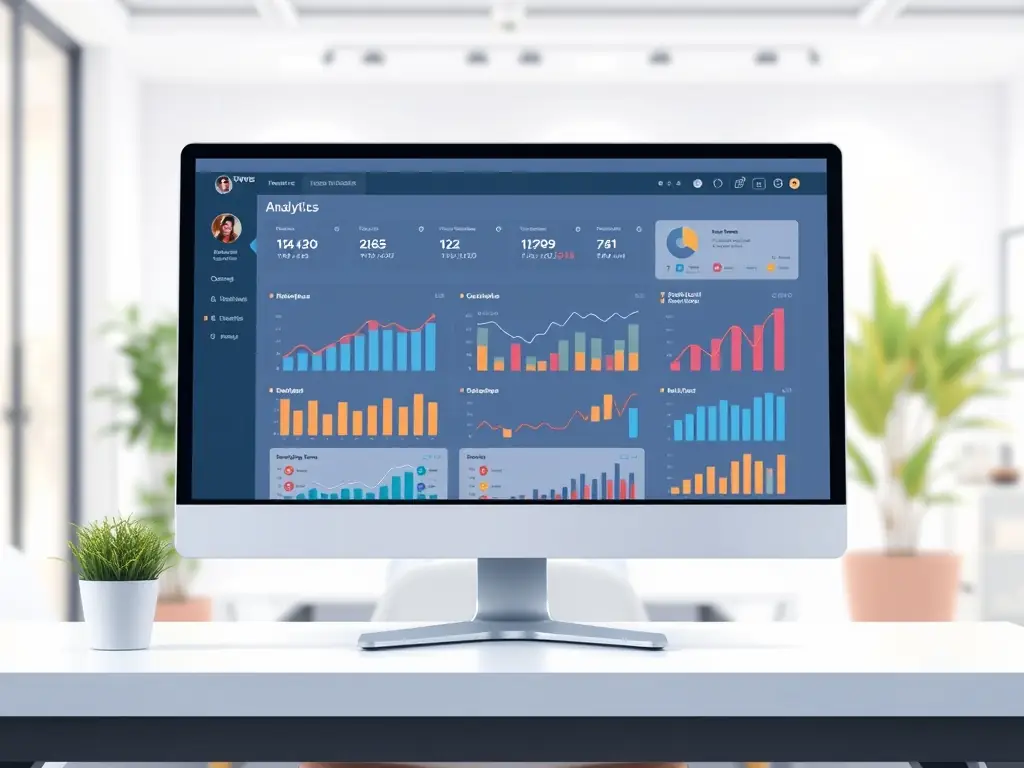 A detailed image showcasing a website's performance dashboard with various metrics such as load time, bounce rate, and conversion rate, displayed in a clean and professional manner.